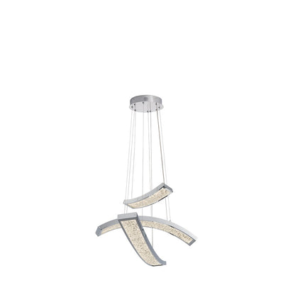 Kichler Crushed Ice 2 Light Pendant, LED, Chrome - 83496