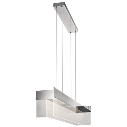 Geo Linear Chandelier, LED, Chrome