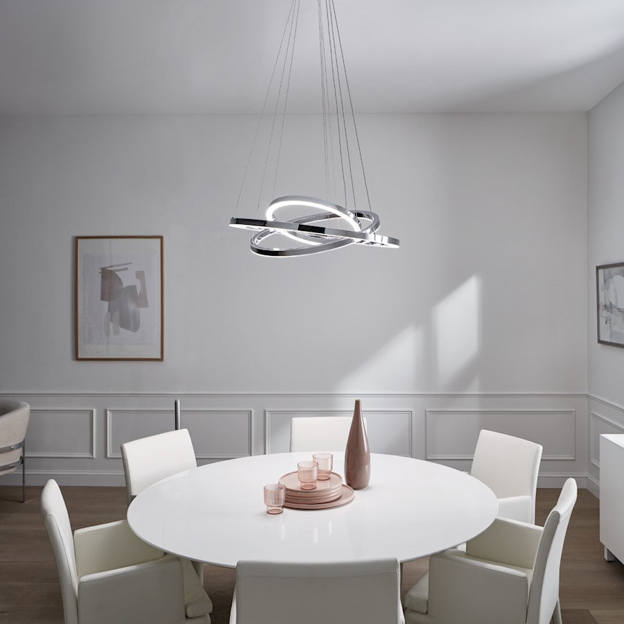 Opus Chandelier, LED, Chrome