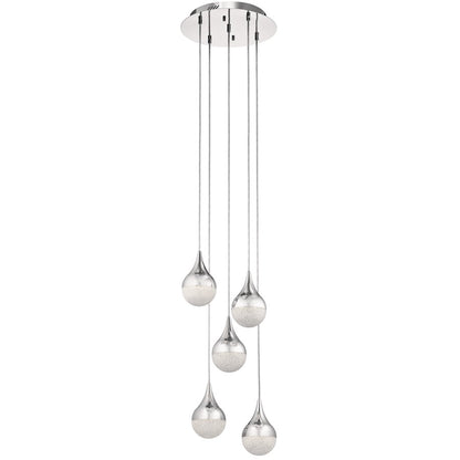 Kichler Kiss Cluster 5 Light Pendant, LED, Chrome - 83948