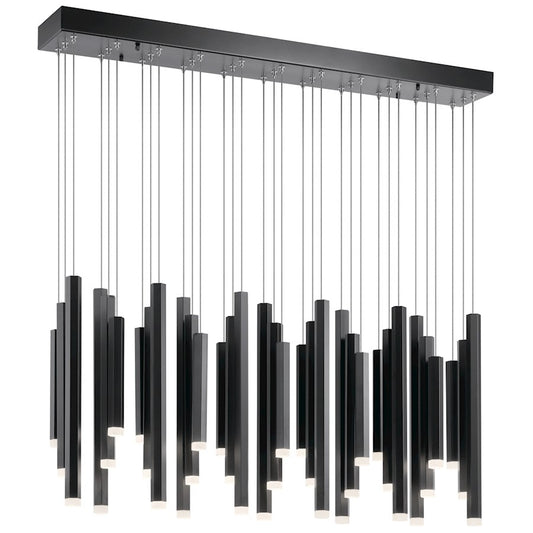 Kichler Soho Linear 11 Light Chandelier, LED, Black - 84099