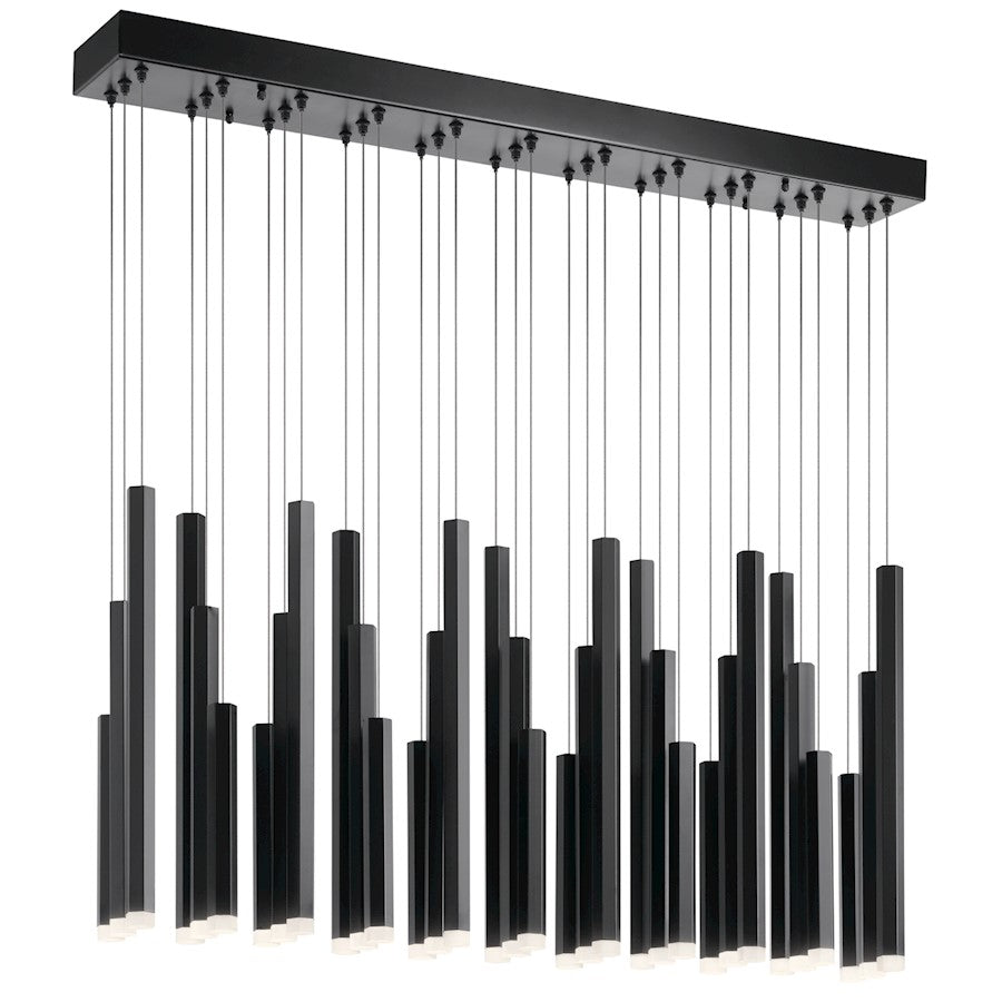 11 Light Chandelier, LED, Black