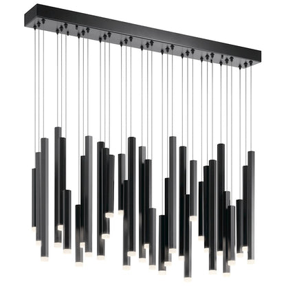 11 Light Chandelier, LED, Black