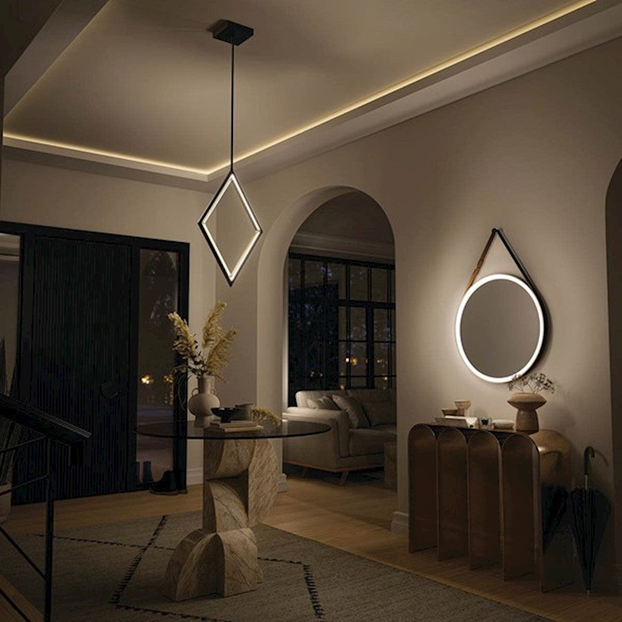 1 Light LED Pendant, Matte Black