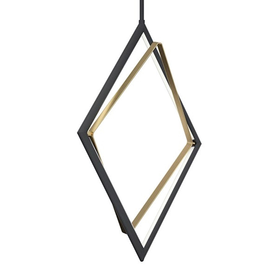 1 Light LED Pendant, Matte Black