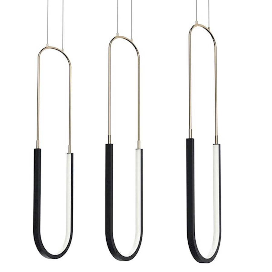 30"Linear Chandelier, Matte Black