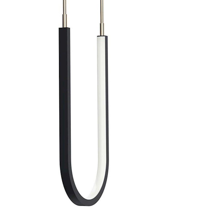 30"Linear Chandelier, Matte Black