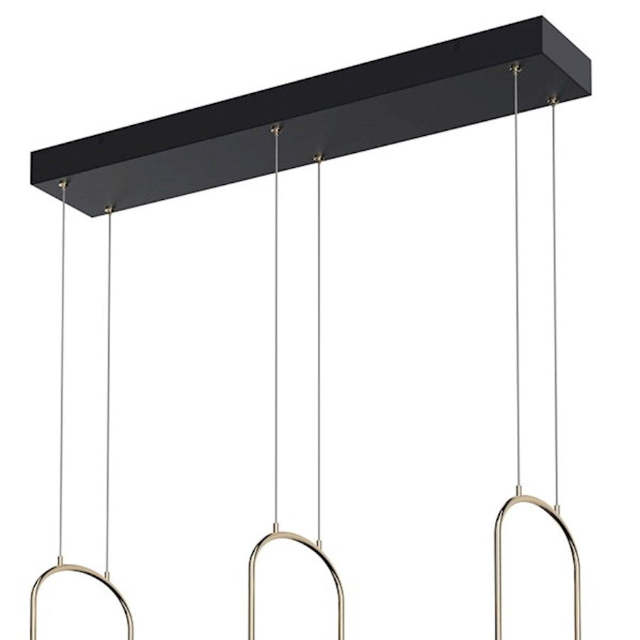 30"Linear Chandelier, Matte Black