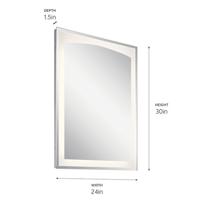 24" LED Mirror, White