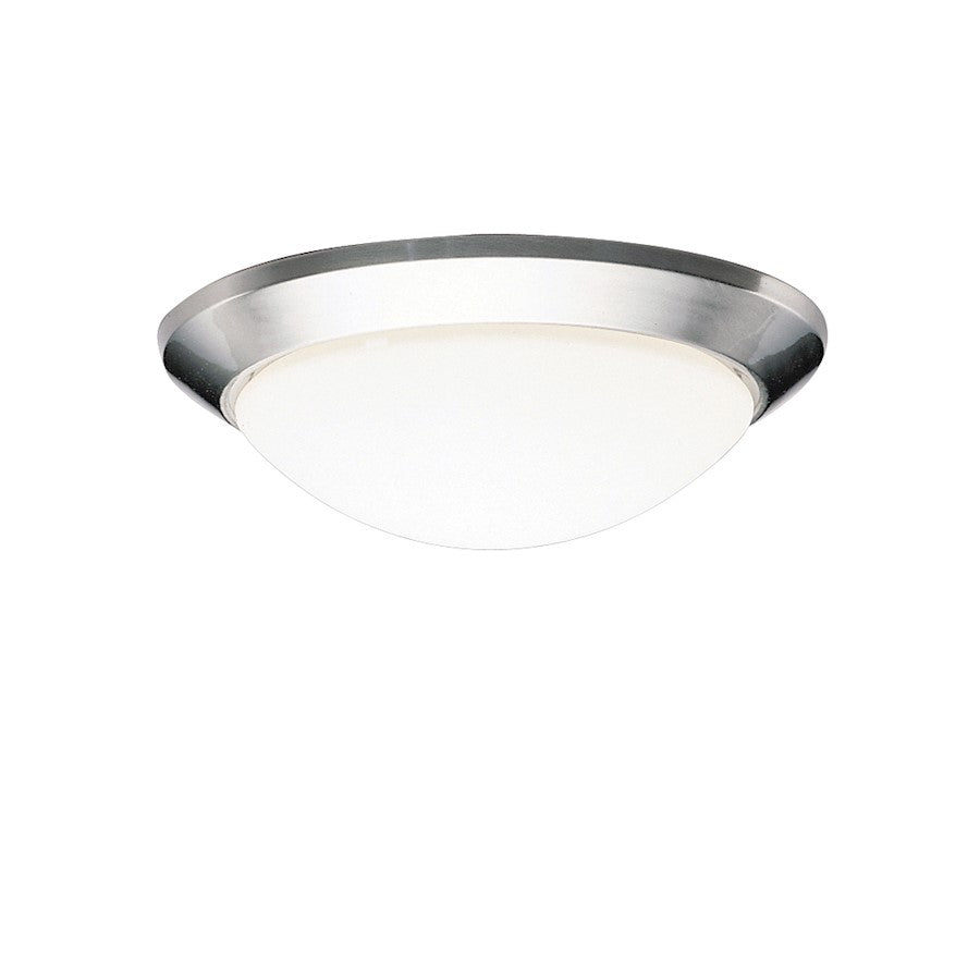 Kichler Ceiling Space 1 Light Flush Mount, Brushed Nickel