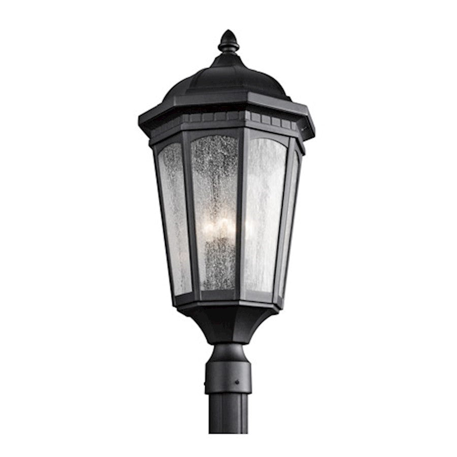 Kichler Courtyard 3 Light Outdoor Post Light, Textured Black - 9533BKT