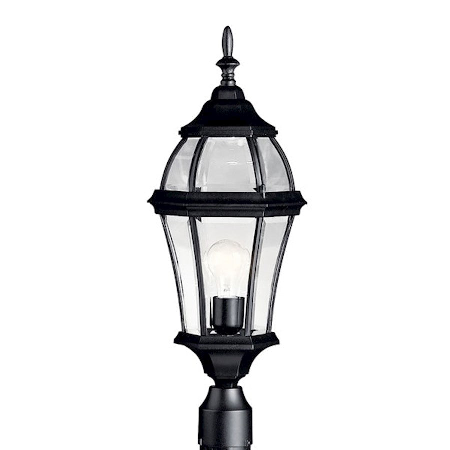 Kichler Townhouse 1 Light Outdoor Post Mount, Black - 9992BK