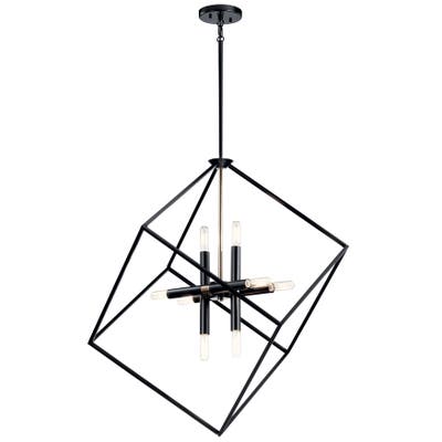 8 Light Pendant, Black