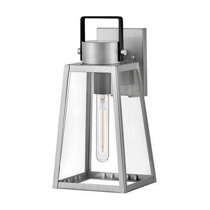 Lark Hugh 1 Light Outdoor Small Wall Mount, Brushed Aluminum/Clear - 82000AL