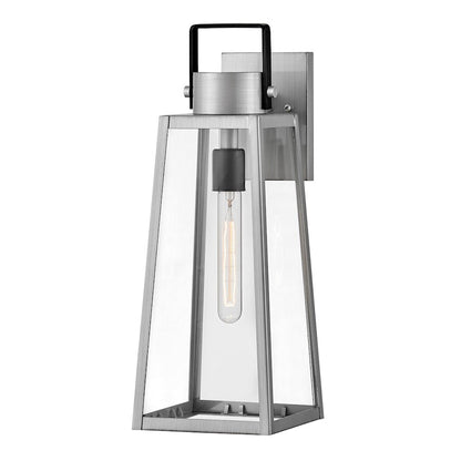 Lark Hugh 1 Light Outdoor Medium Wall Mount, Brushed Aluminum/Clear - 82004AL