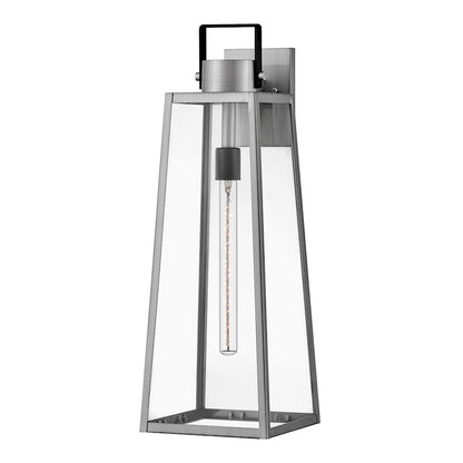 Lark Hugh 1 Light Outdoor Large Wall Mount, Brushed Aluminum/Clear - 82005AL