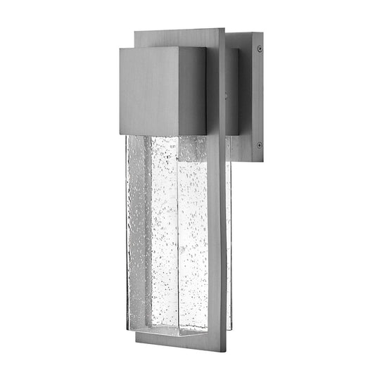 Lark Alex 1 Light Outdoor Small Wall Mount, Aluminum/Clear Seedy - 82010AL-LL