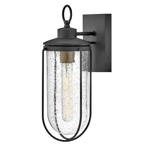 Lark Moby 1 Light Outdoor Small Wall Mount, Museum Black/Clear Seedy - 82030MB