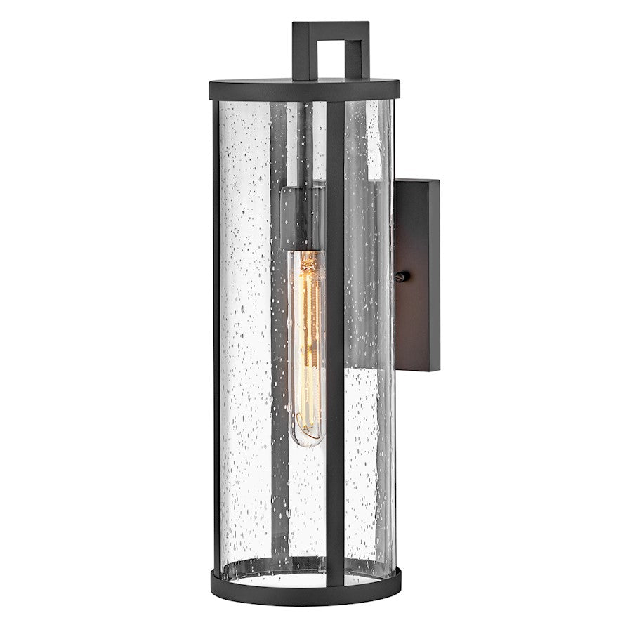 Lark Alfie 1 Light 18" Outdoor Wall Mount Lantern, Black/Clear Seedy - 82054BK