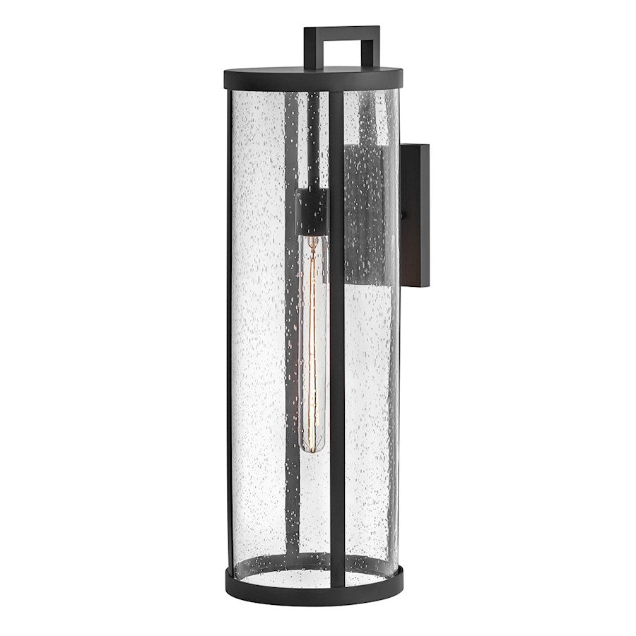 Lark Alfie 1 Light 24" Outdoor Wall Mount Lantern, Black/Clear Seedy - 82055BK