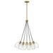 Lark Rumi 5 Light Pendant Cluster, Lacquered Brass/Clear Seedy - 83015LCB