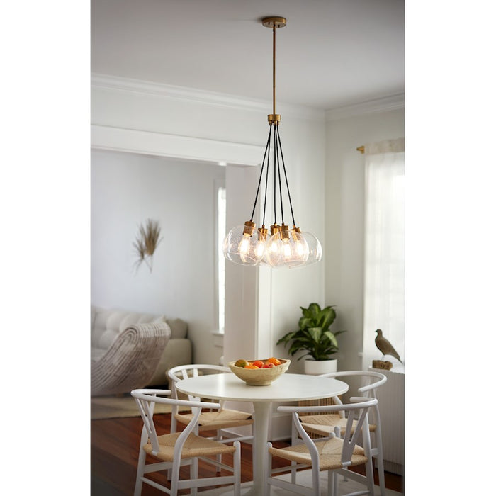 Lark Rumi Pendant Cluster, Lacquered Brass/Clear Seedy