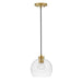 Lark Rumi 1 Light Pendant, Lacquered Brass/Clear Seedy - 83017LCB