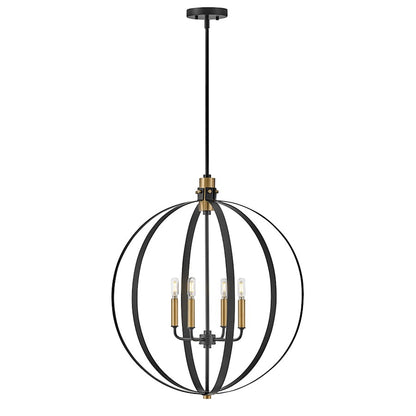 Lark Cirque 4 Light Medium Orb Chandelier, Black - 83034BK