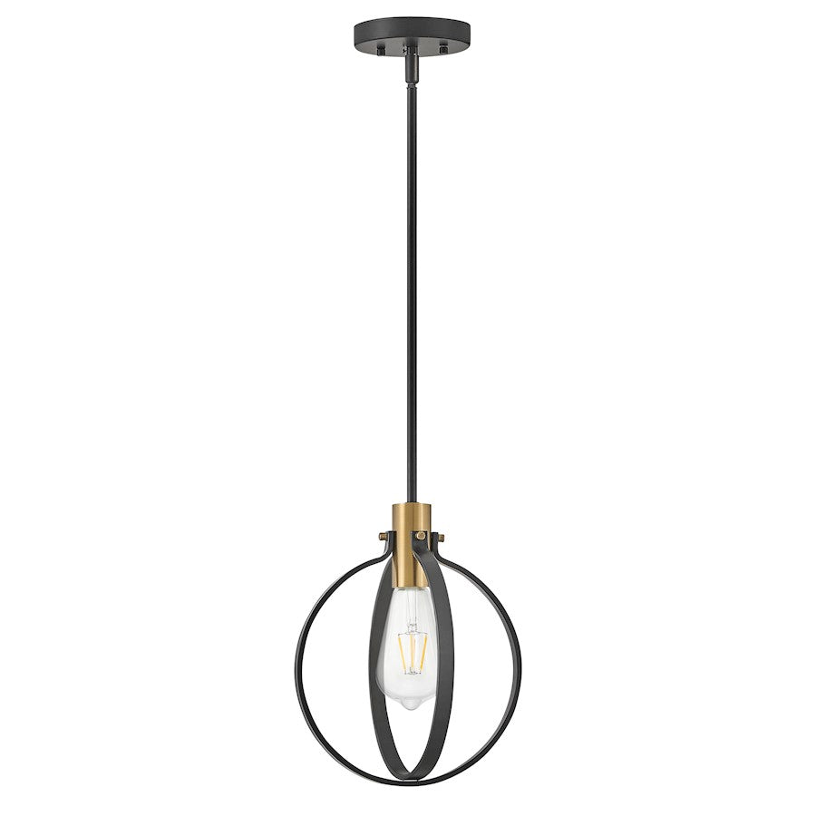 1 Light Pendant, Black