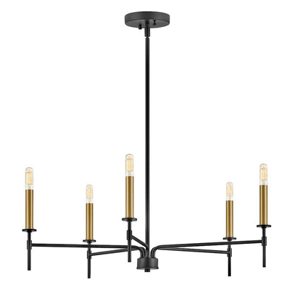 1 Light Medium Chandelier, Black