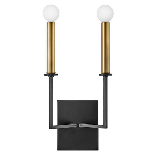 Lark Lazlo 2 Light Tall Wall Sconce, Wall Sconce, Black - 83152BK