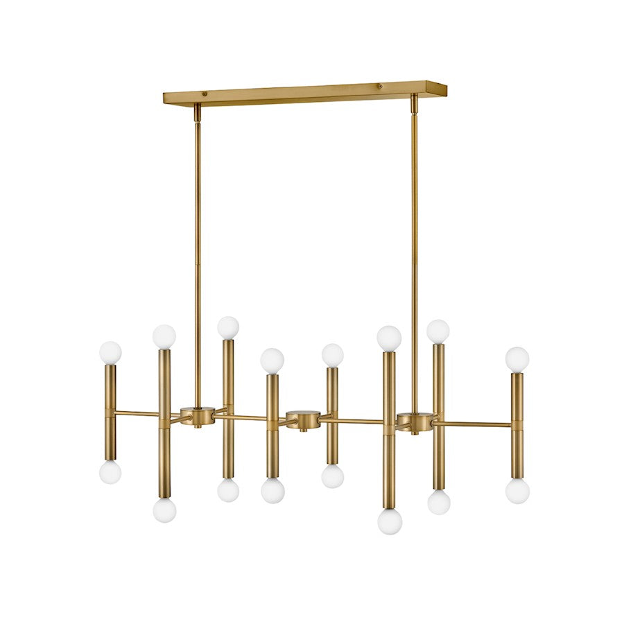 Lark Millie 16 Light Linear Chandelier Linear, Lacquered Brass - 83196LCB