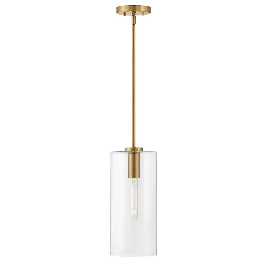 Lark Lane 1 Light Pendant, Lacquered Brass/Clear - 83377LCB