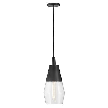 Lark Livie 1 Light Pendant, Black/Clear - 83397BK