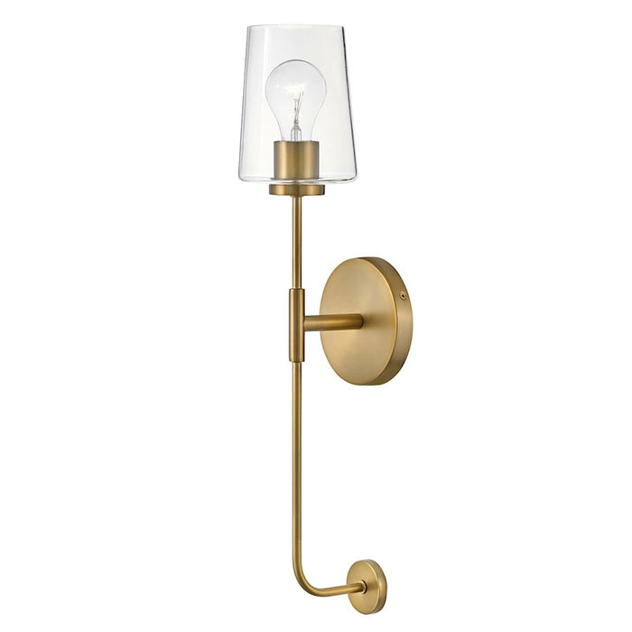 Lark Kline 1 Light Tall Wall Sconce, Lacquered Brass/Clear - 83450LCB