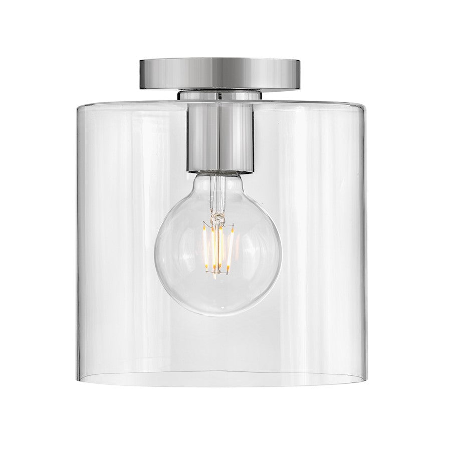 Lark Pippa 1 Light 10" Flush Mount, Polished Nickel/Clear - 83531PN