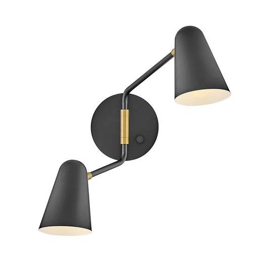 Lark Birdie 2 Light Sconce, Black - 83542BK