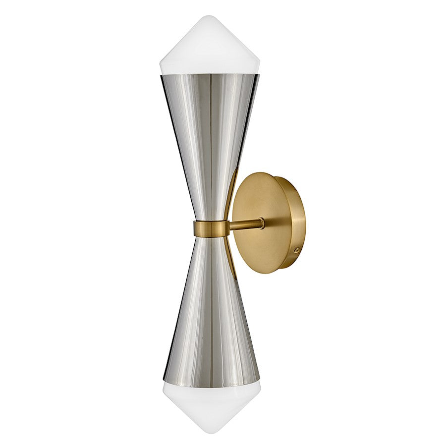 Lark Betty 2 Light Sconce, Polished Nickel/Cased Opal - 84122PN