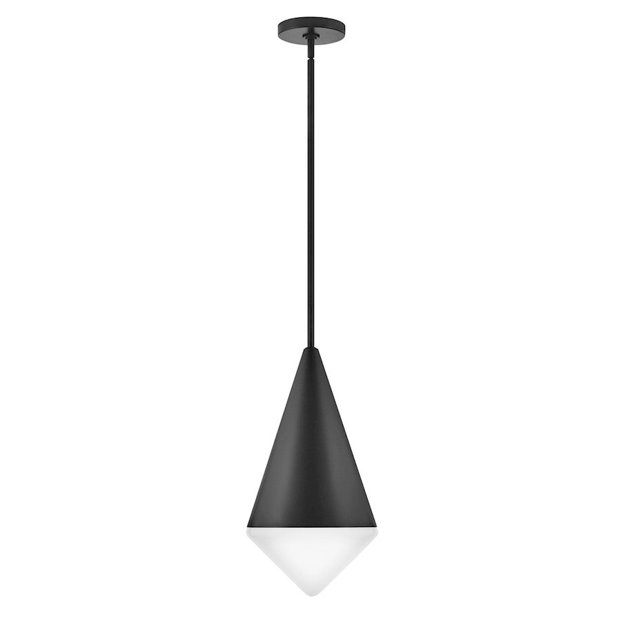 Lark Betty 1 Light 18" Pendant, Black/Cased Opal - 84127BK