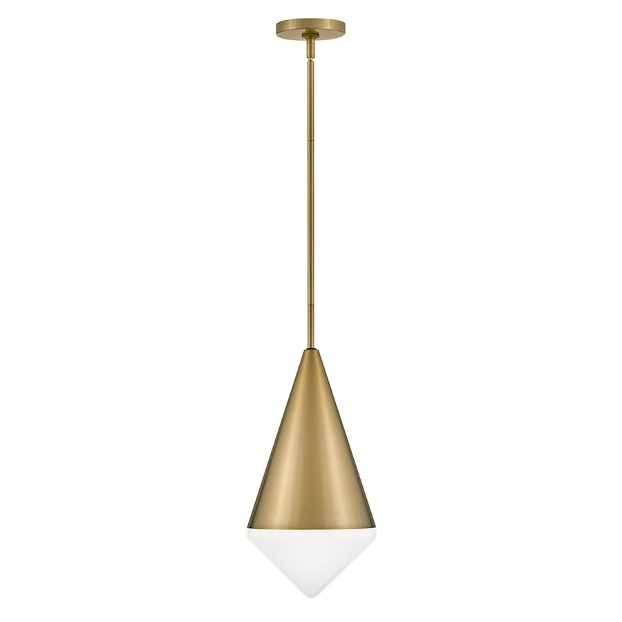 Lark Betty 1 Light 18" Pendant, Lacquered Brass/Cased Opal - 84127LCB