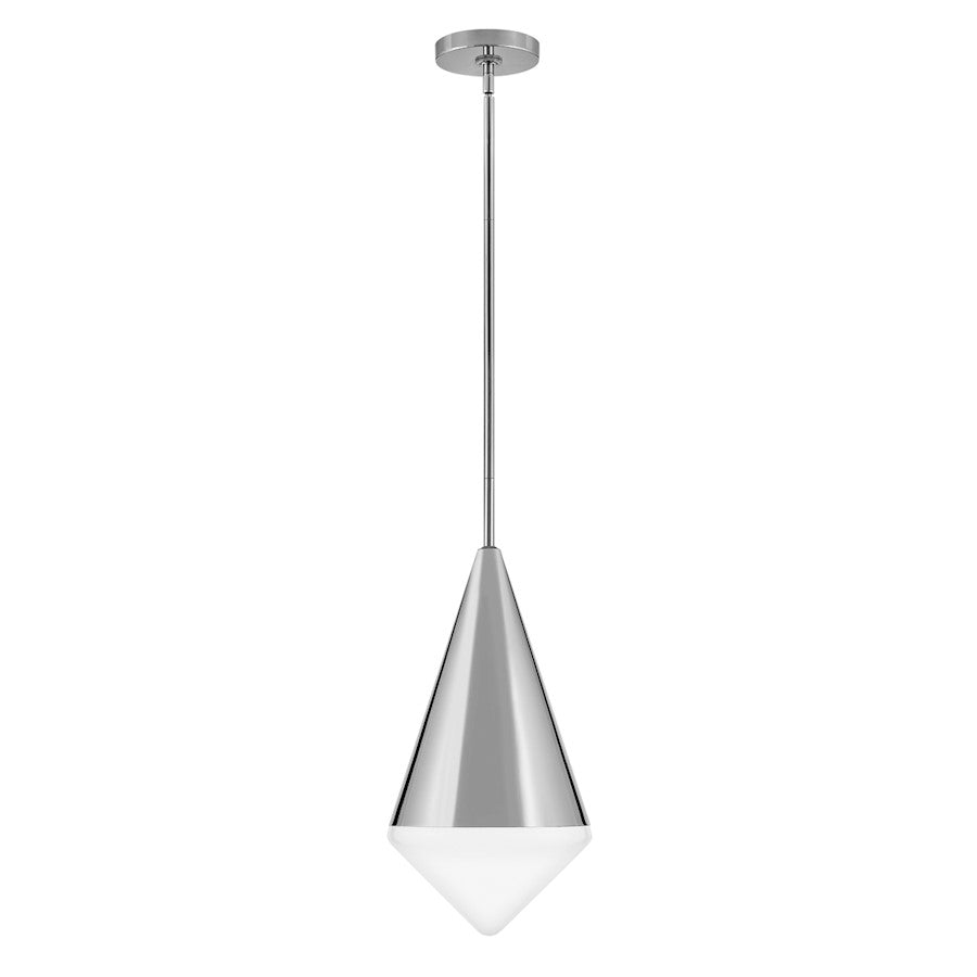 Lark Betty 1 Light 18" Pendant, Polished Nickel/Cased Opal - 84127PN