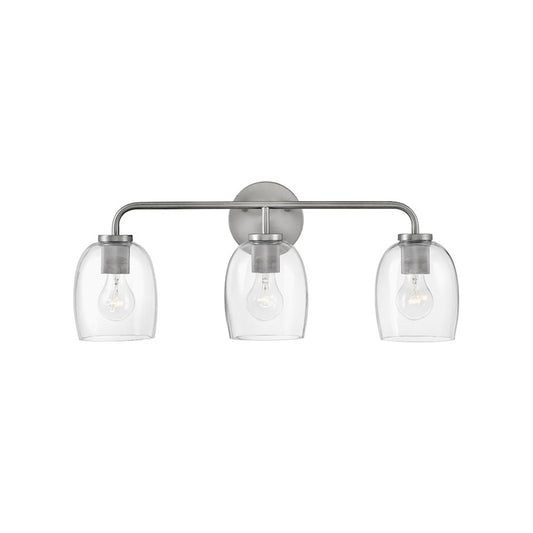 Lark Percy 3 Light Bath Vanity, Antique Nickel/Clear - 85013AN