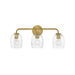 Lark Percy 3 Light Bath Vanity, Lacquered Brass/Clear - 85013LCB