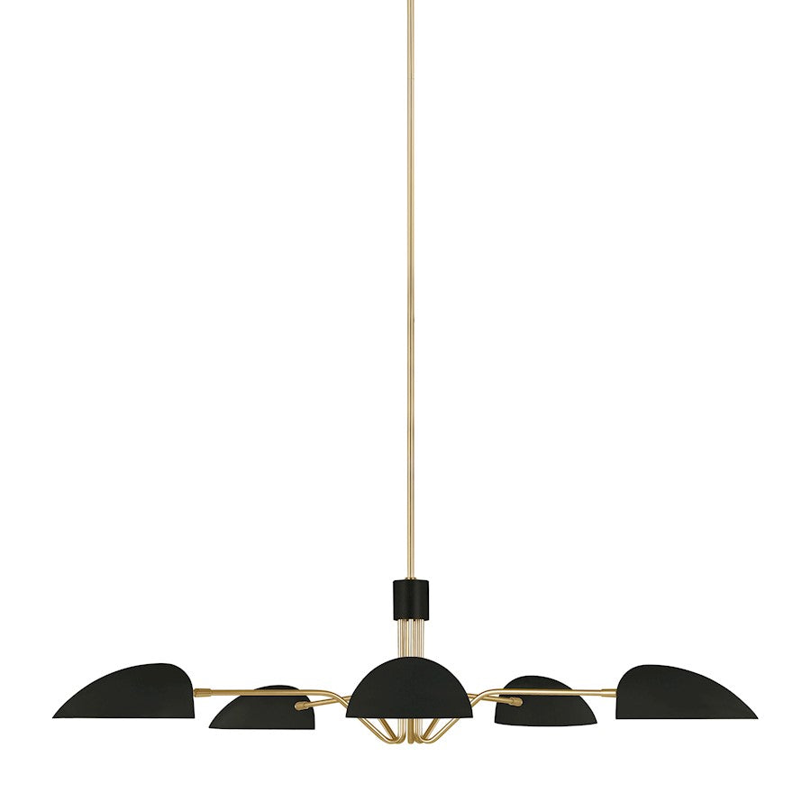 5 Light Chandelier, Black