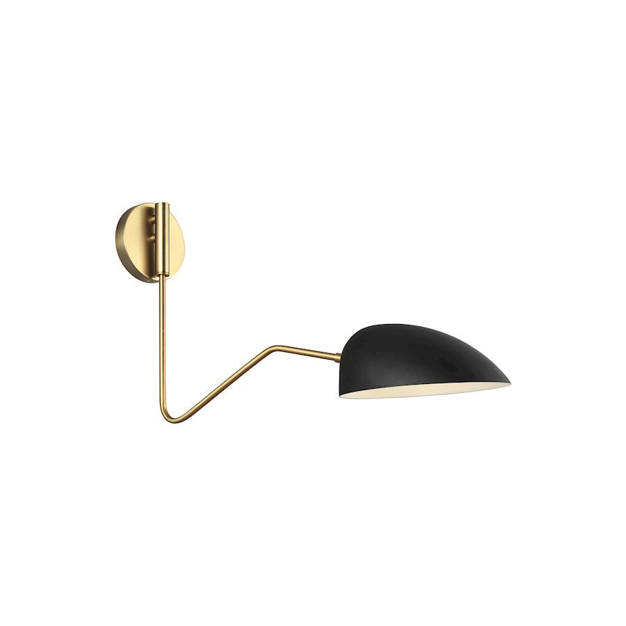 Ellen Jane 1 Light Wall Sconce, Midnight Black/Midnight Black - EW1071MBK