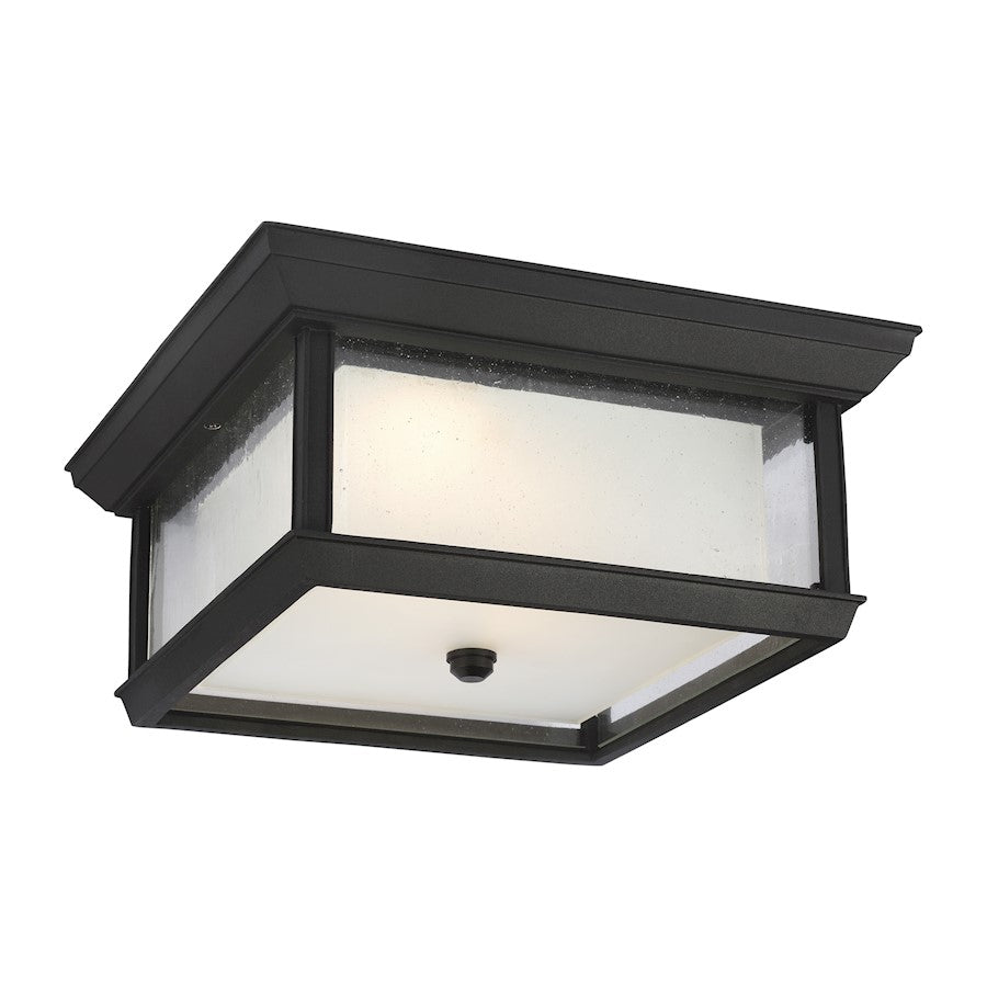 Murray Feiss McHenry 2-Light Outdoor Flush Mount, Black/Glass - OL12813TXB-L1