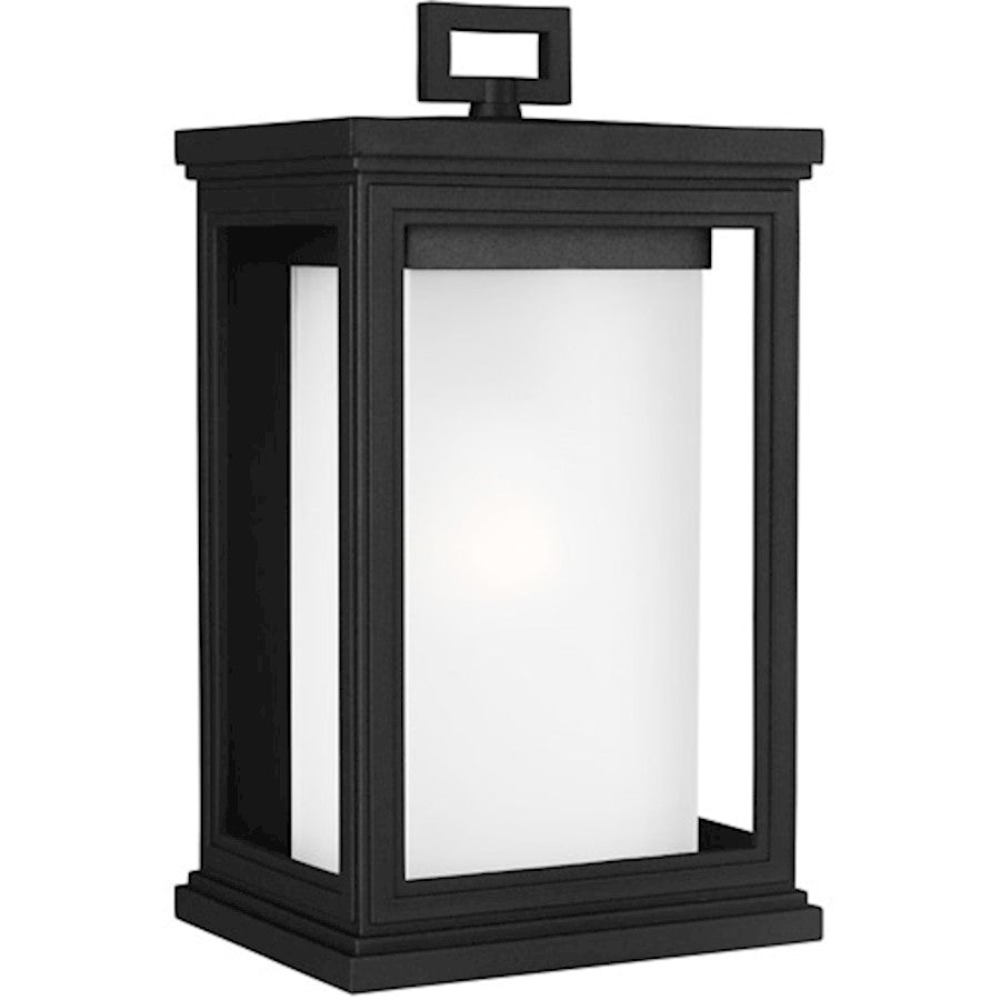 Murray Feiss Roscoe 1-Light Outdoor Wall Lantern 75w, Black/Opal - OL12901TXB