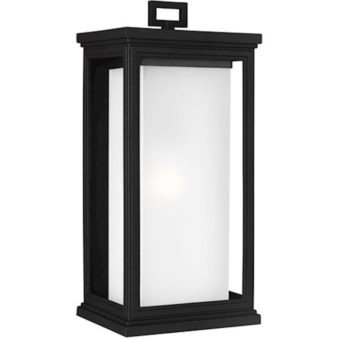 Murray Feiss Roscoe 1-Light Outdoor Wall Lantern, Black/Opal - OL12902TXB