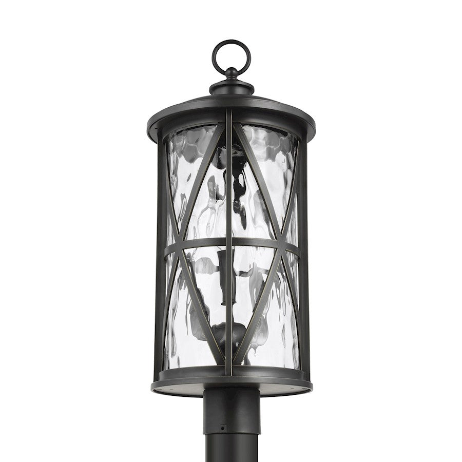 Murray Feiss Millbrooke 3-Light Outdoor Post Lantern, Bronze/Water - OL15207ANBZ