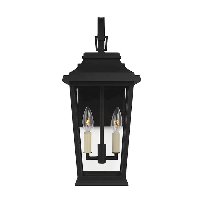 Murray Feiss Warren 2-Light Outdoor Wall Lantern, Black/Clear Glass - OL15401TXB